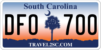 SC license plate DFO700