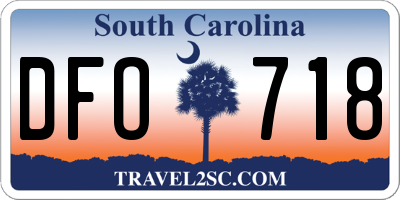 SC license plate DFO718