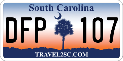 SC license plate DFP107