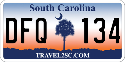 SC license plate DFQ134