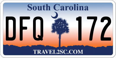 SC license plate DFQ172