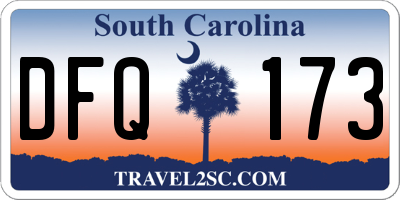 SC license plate DFQ173