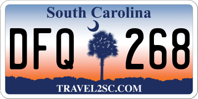 SC license plate DFQ268