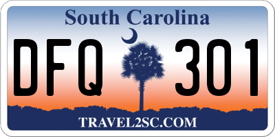 SC license plate DFQ301