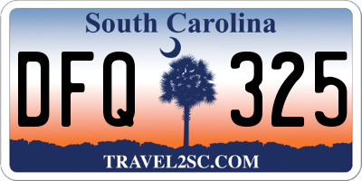 SC license plate DFQ325