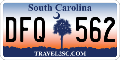 SC license plate DFQ562