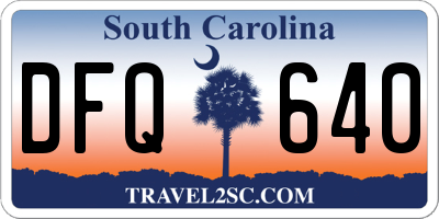 SC license plate DFQ640