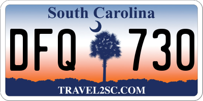 SC license plate DFQ730