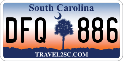SC license plate DFQ886