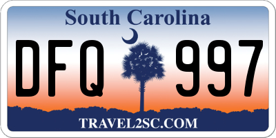 SC license plate DFQ997