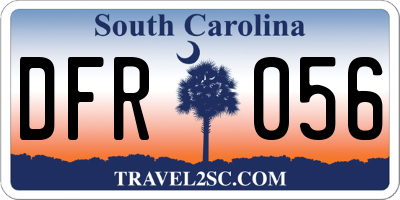 SC license plate DFR056