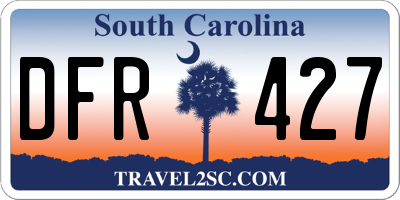 SC license plate DFR427
