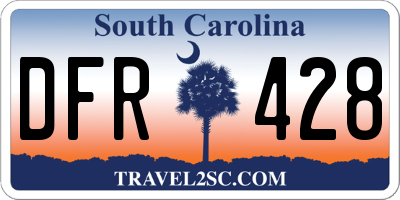 SC license plate DFR428