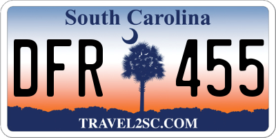 SC license plate DFR455