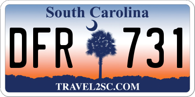SC license plate DFR731