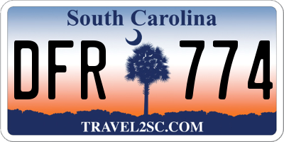 SC license plate DFR774