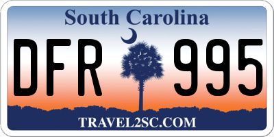 SC license plate DFR995