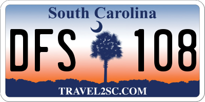 SC license plate DFS108