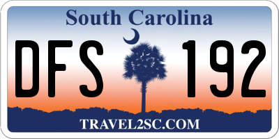 SC license plate DFS192
