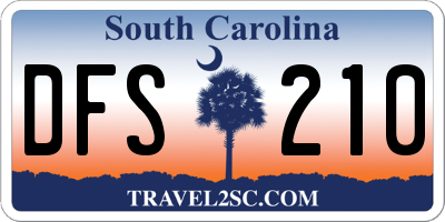 SC license plate DFS210