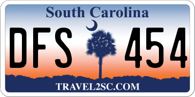 SC license plate DFS454