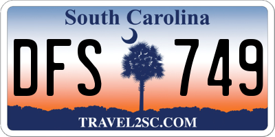 SC license plate DFS749