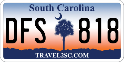 SC license plate DFS818