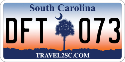 SC license plate DFT073