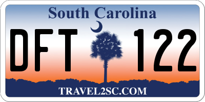 SC license plate DFT122