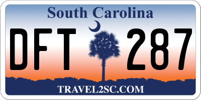 SC license plate DFT287