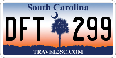 SC license plate DFT299