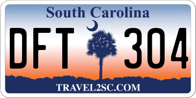 SC license plate DFT304