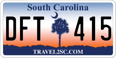 SC license plate DFT415