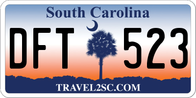 SC license plate DFT523