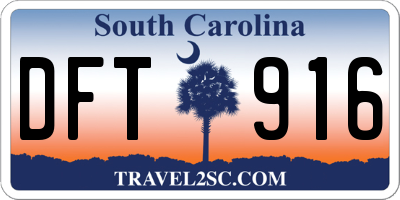 SC license plate DFT916