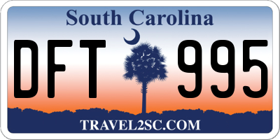 SC license plate DFT995