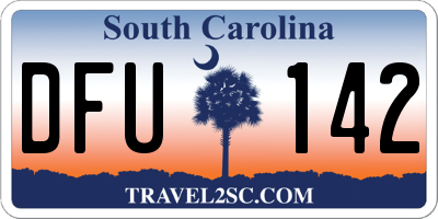 SC license plate DFU142