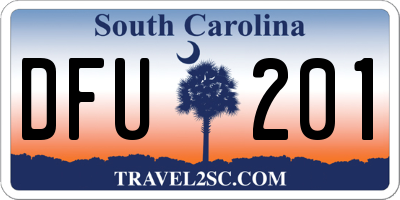 SC license plate DFU201