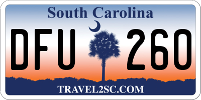 SC license plate DFU260