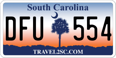 SC license plate DFU554