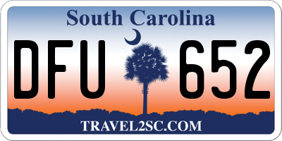 SC license plate DFU652