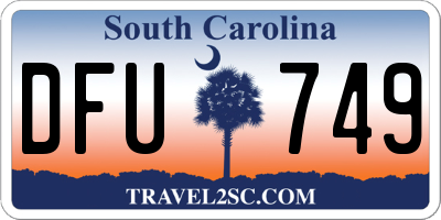 SC license plate DFU749