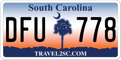SC license plate DFU778