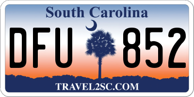 SC license plate DFU852