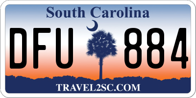 SC license plate DFU884