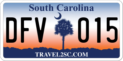 SC license plate DFV015