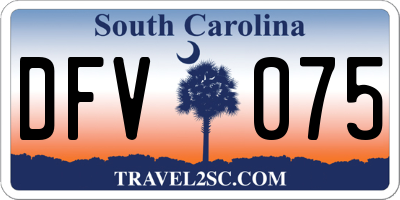 SC license plate DFV075
