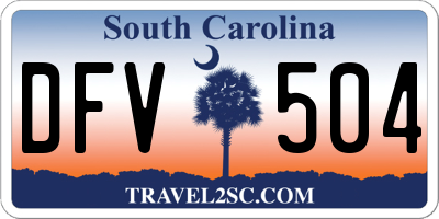 SC license plate DFV504