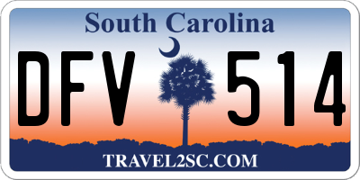 SC license plate DFV514