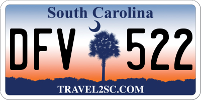 SC license plate DFV522
